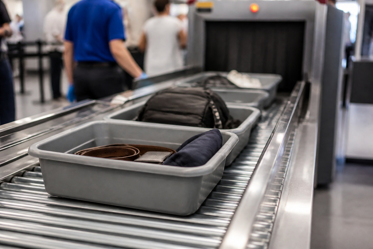 Organisation du bagage et passage au scanner