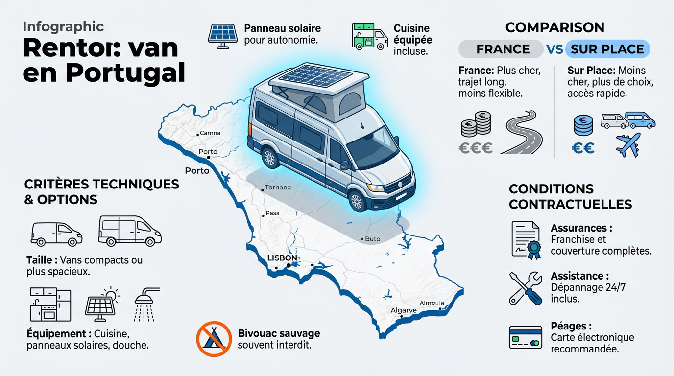 Infographie conseils location van Portugal