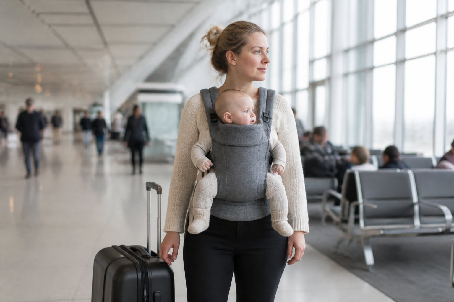 Bébé en avion : le guide de survie pour les parents zen 10 Comment gérer l'attente à l'aéroport avant l'embarquement ?
