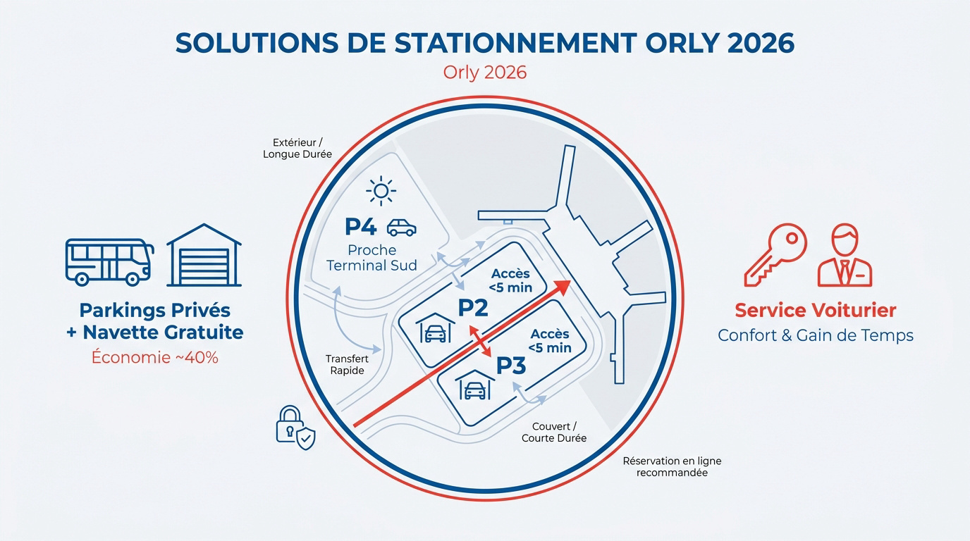 Parking Orly : nos astuces pour réserver au meilleur prix 13 Solutions de stationnement à l'aéroport d'Orly en 2026