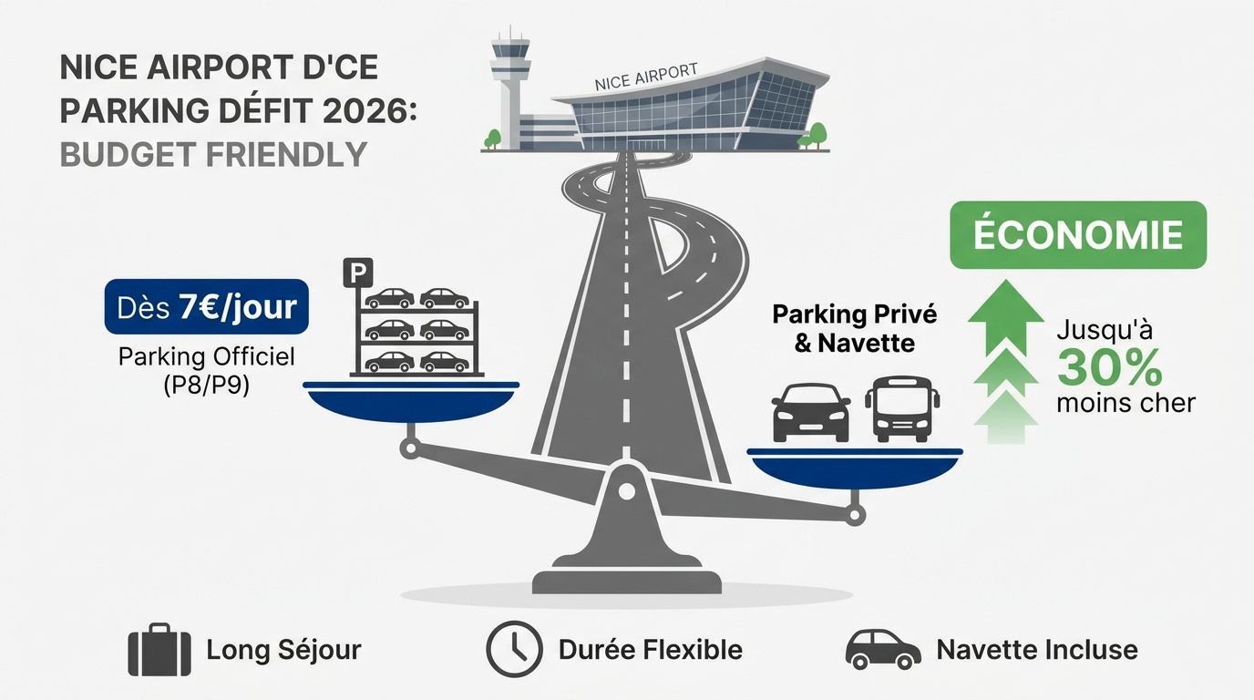 Parking aéroport Nice : comparatif des tarifs et bons plans 2026 11 Tarifs parking Nice 2026