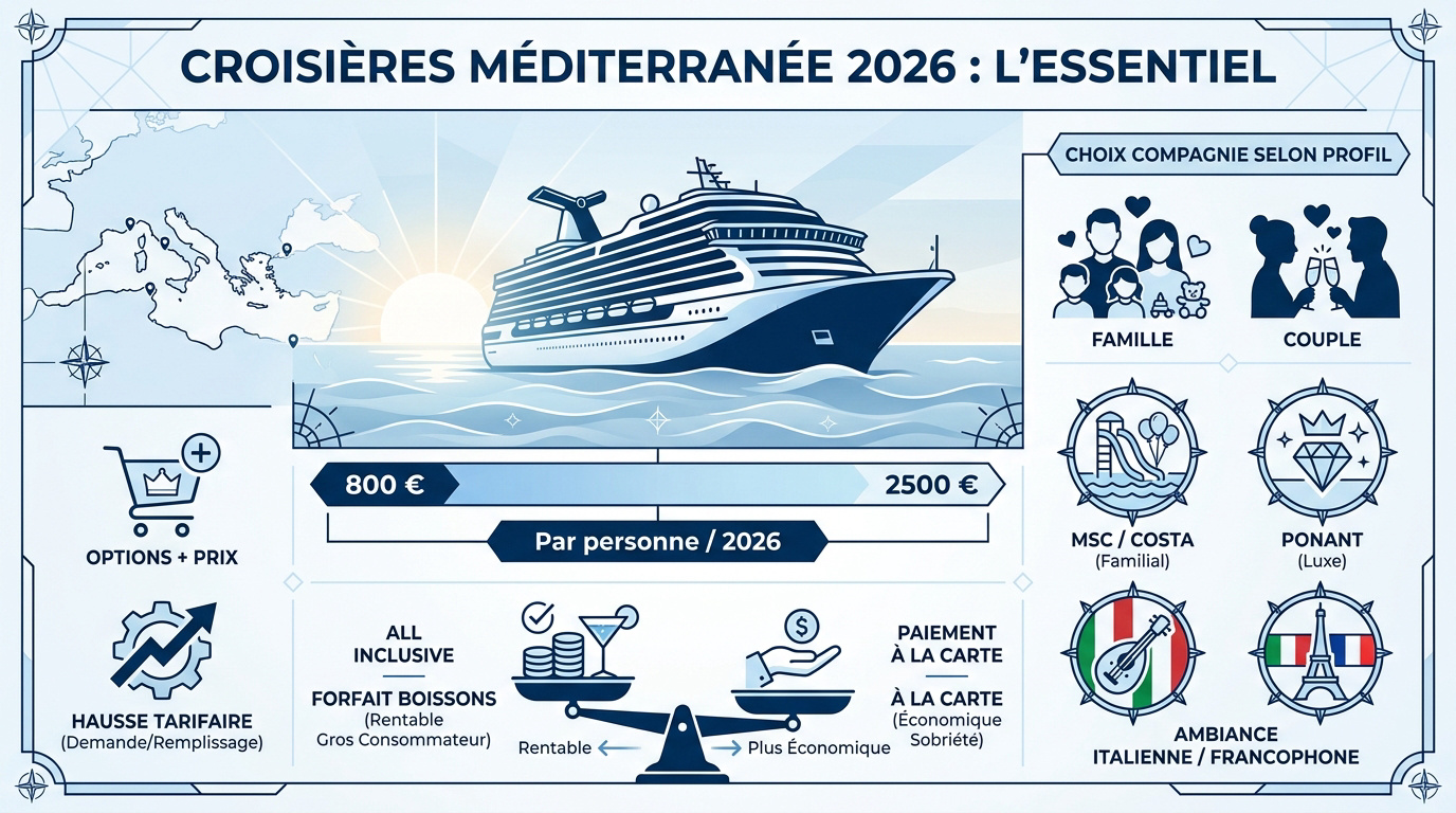 Vue d'un grand navire de croisière moderne naviguant en Méditerranée en 2026