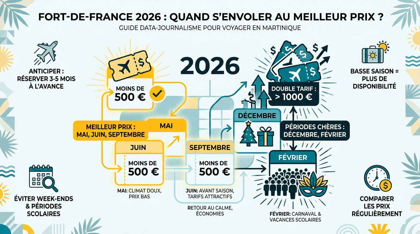 Vue aérienne de Fort-de-France en Martinique sous le soleil de 2026