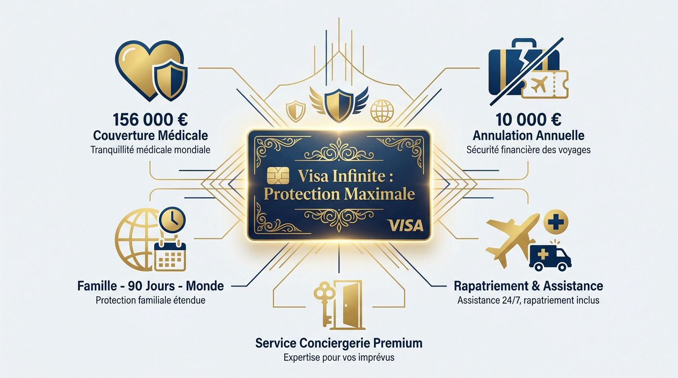 Carte Visa Infinite offrant une protection maximale et des services de prestige pour les voyageurs