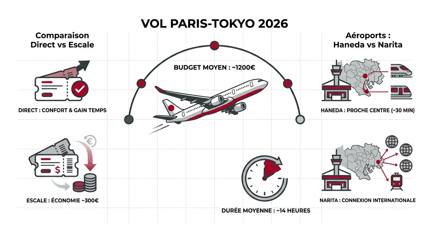 Comparatif logistique entre les aéroports de Haneda et Narita à Tokyo