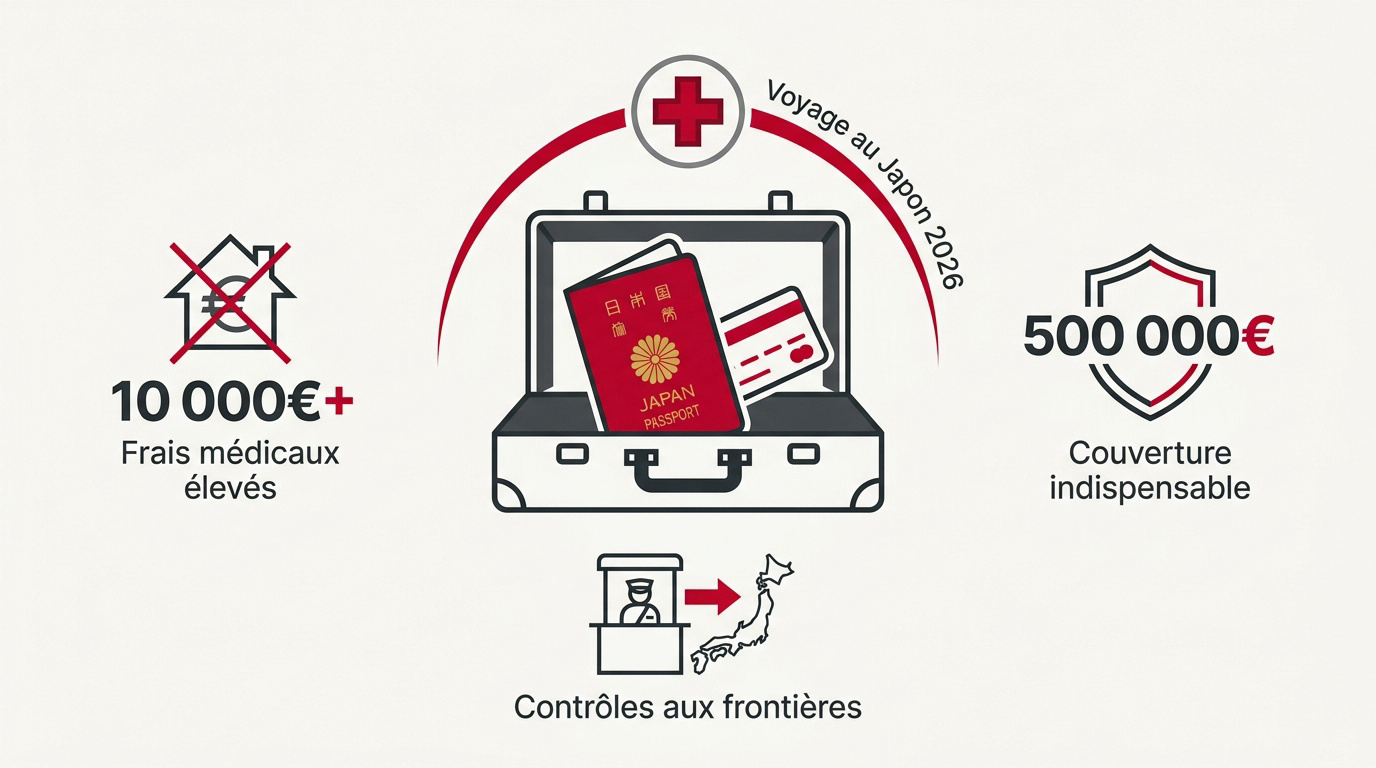 Voyageur consultant ses formalités d'assurance pour un séjour au Japon en 2026