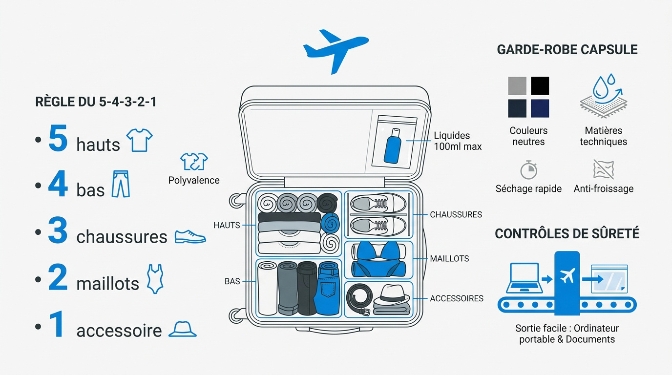 Comment optimiser le rangement de son sac cabine 9 Infographie sur l'optimisation du sac cabine