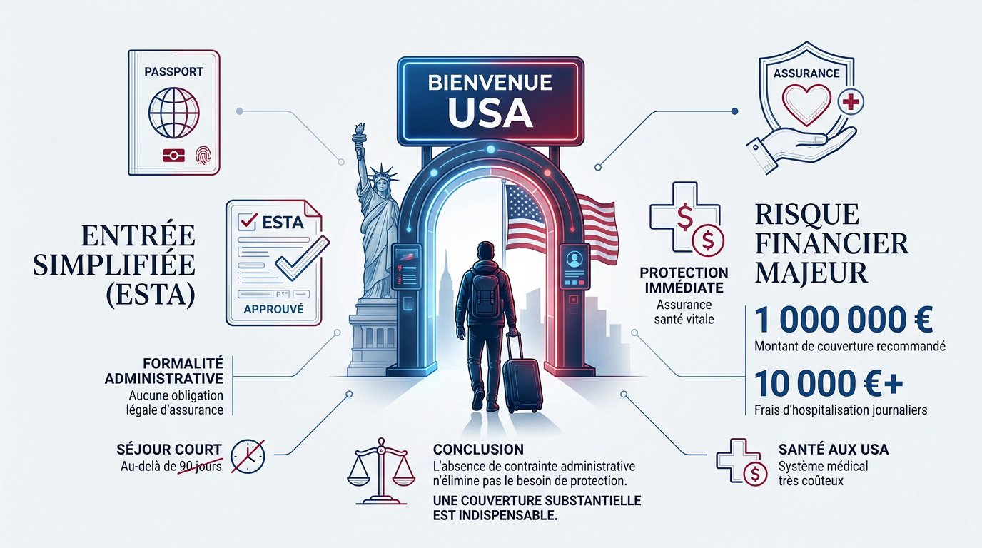 Voyageur consultant ses documents de voyage ESTA et assurance pour les USA
